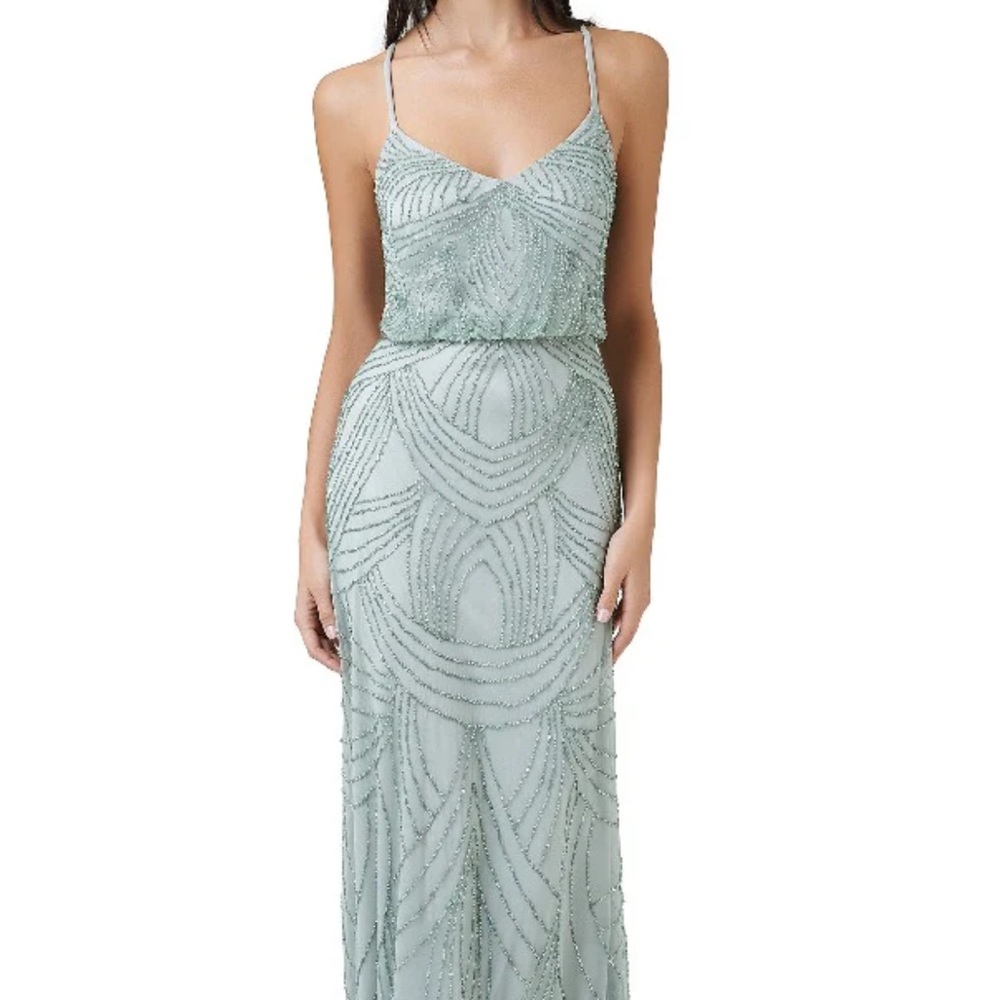 Adrianna Papell Green Maxi Dress